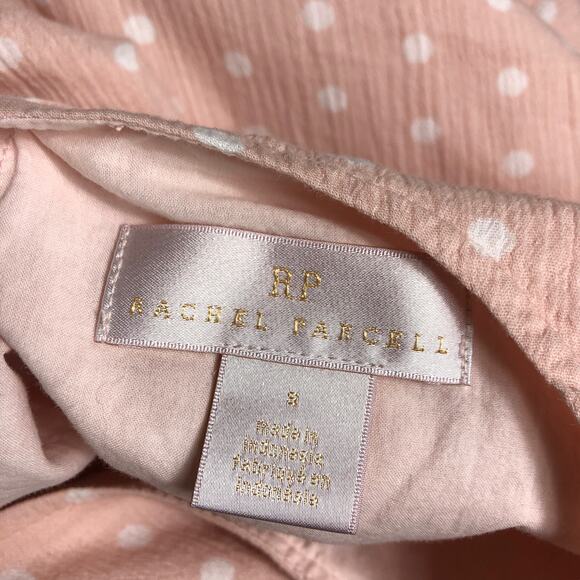 RACHEL PARCELL Dress Pink White Polka Dot Oversized Babydoll Mini Dress Size S - Picture 4 of 6